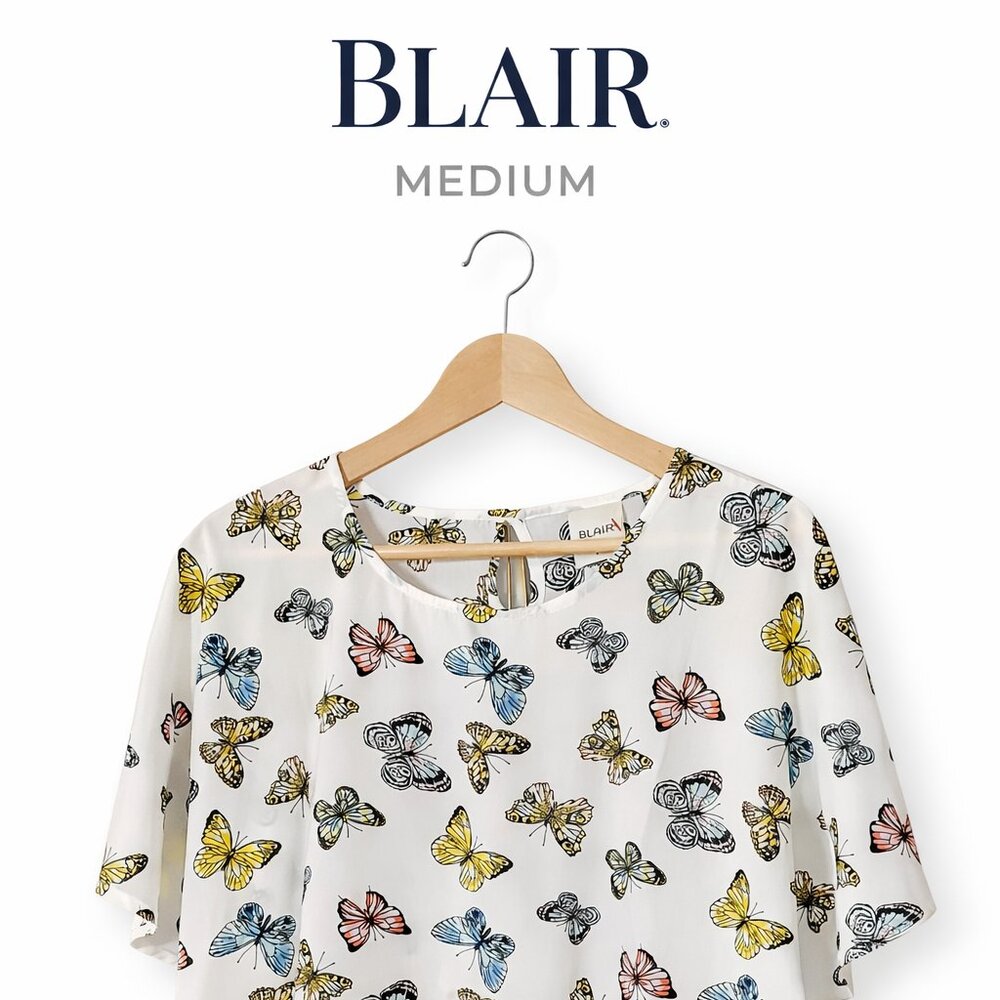BLAIR Butterfly Print Blouse – Size Medium
